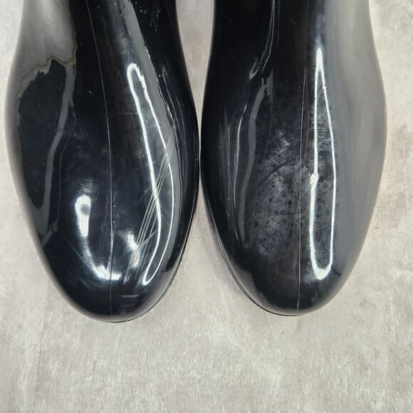 Tommy Hilfiger Rain Boots Black Quilted Outdoor Rubber Winter Ankle Booties Sz 8 - Picture 9 of 12